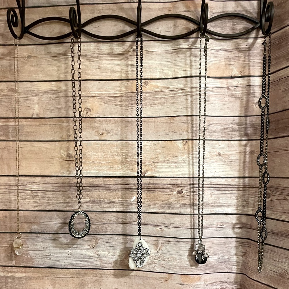 Long Statement Necklaces Bundle - Sparkly Geodes,… - image 1